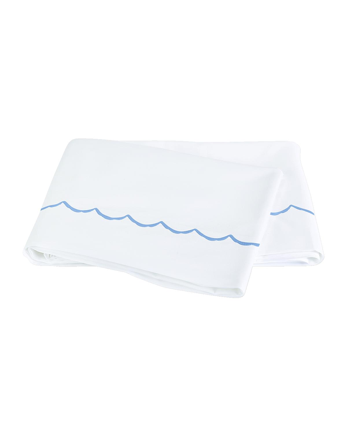 Scallop Embroidered 350 Thread Count Flat Sheet, Queen