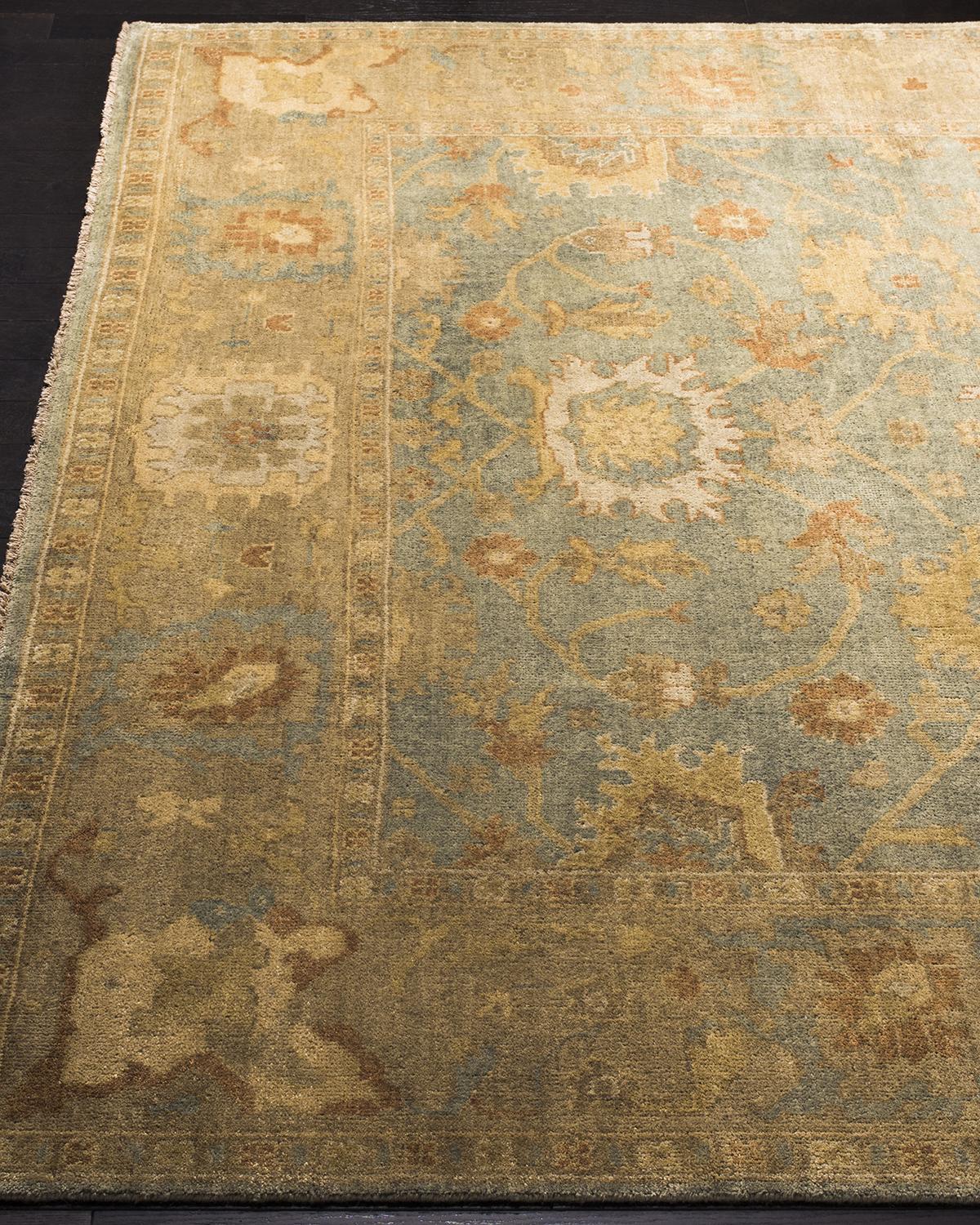 Vegetable Vine Oushak Rug, 10' x 14'