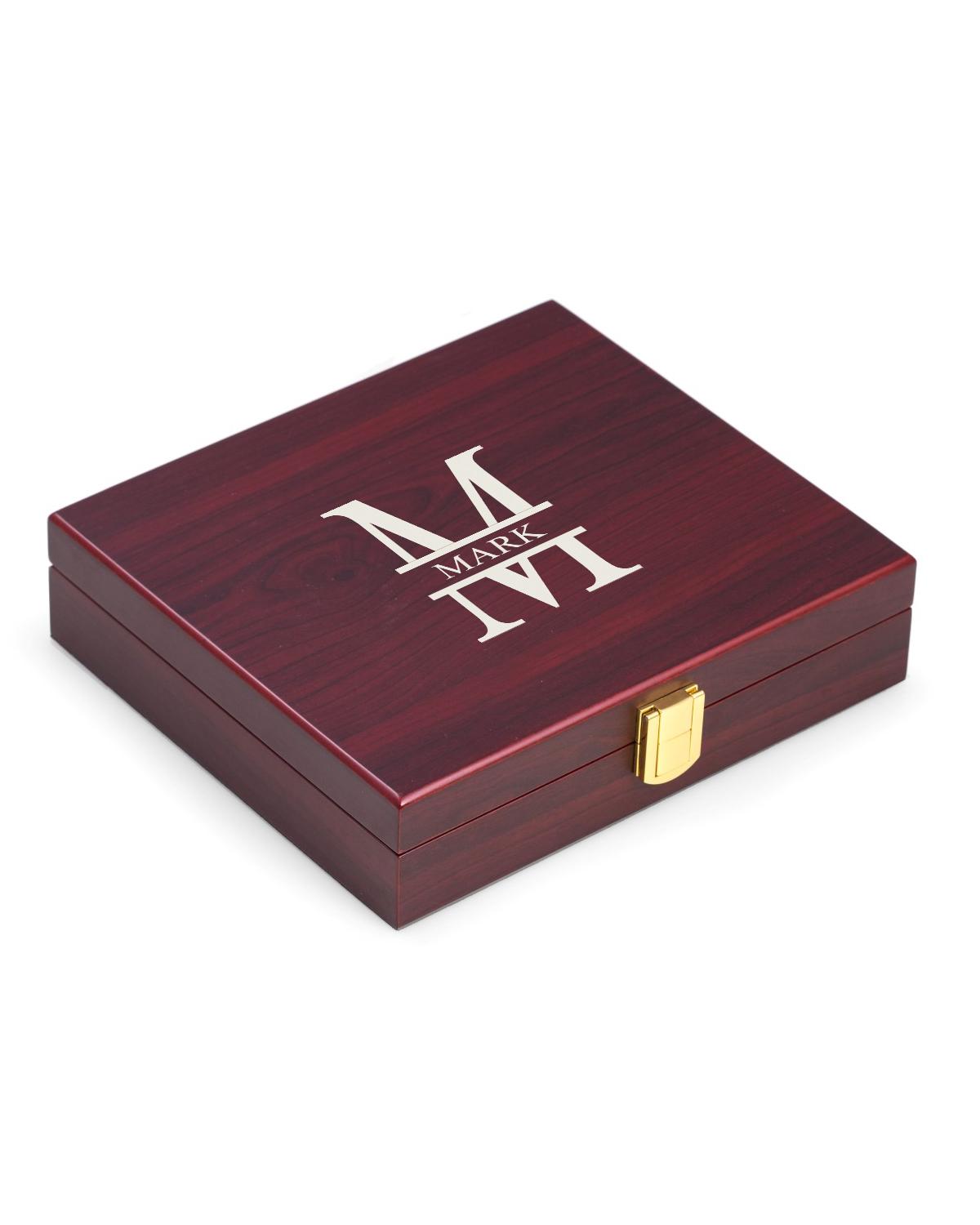 Men's Personalized Wooden Poker Set