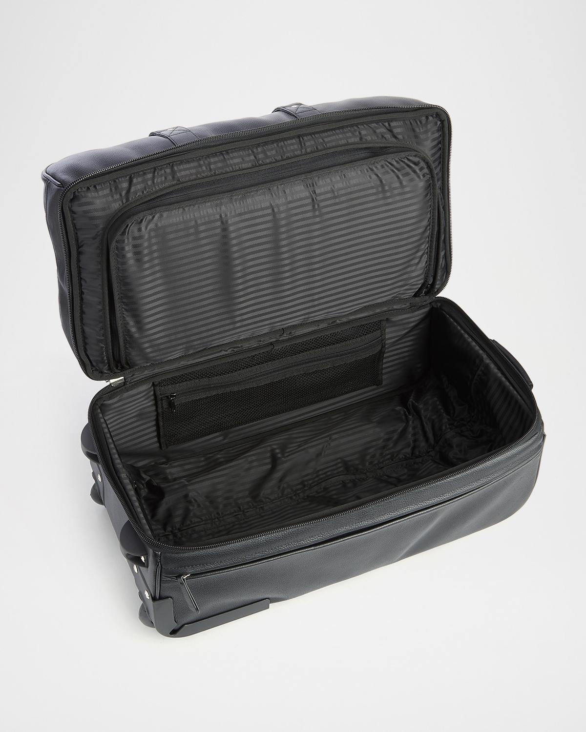 Monogrammed Leather Executive Rolling Duffel Suitcase