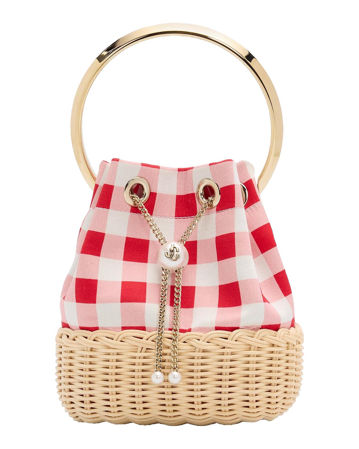 Bon Bon Beaded Raffia Bucket Bag
