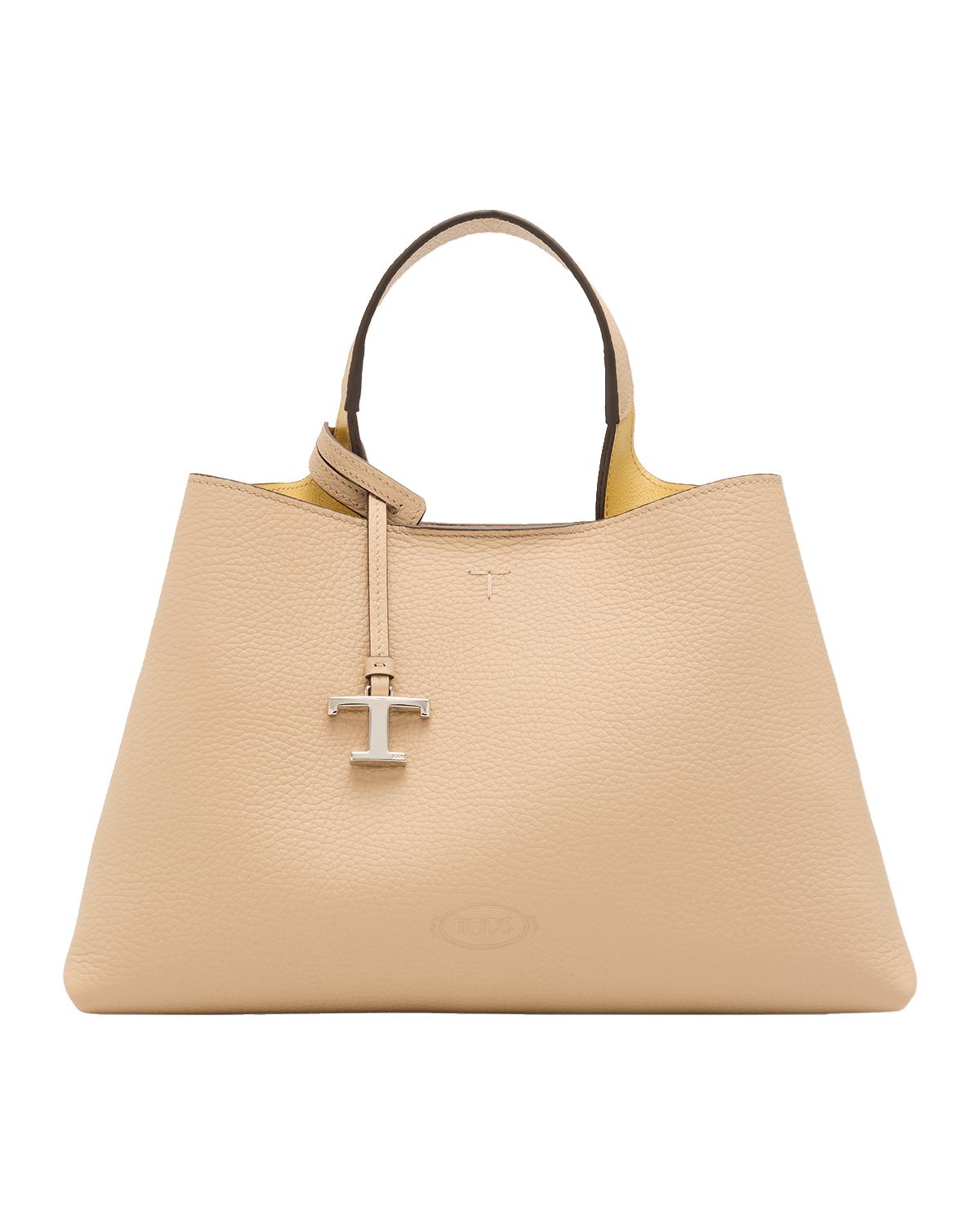Small Grained Leather Top-Handle Bag
