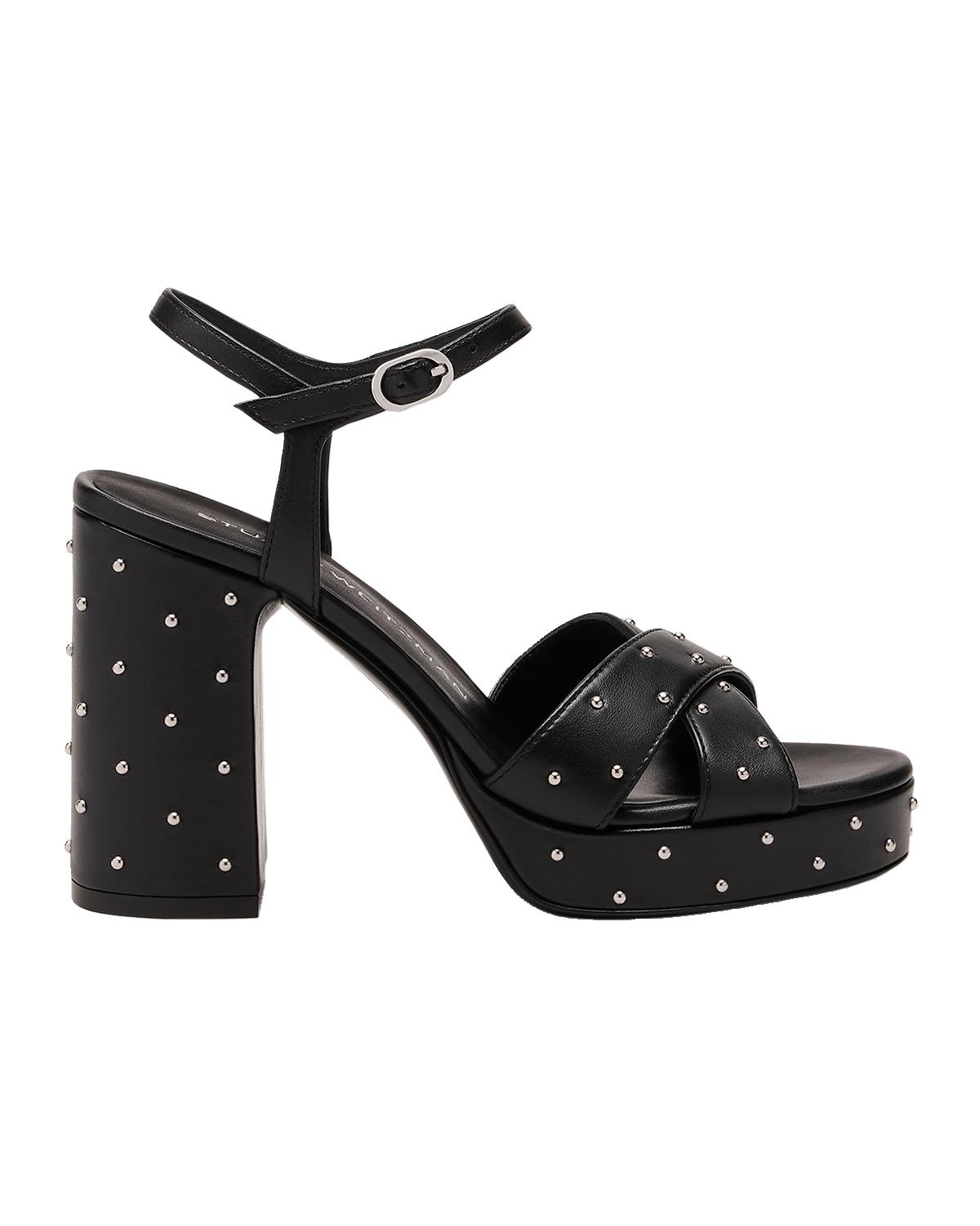 90mm Dayna Sostud Leather Platform Sandals