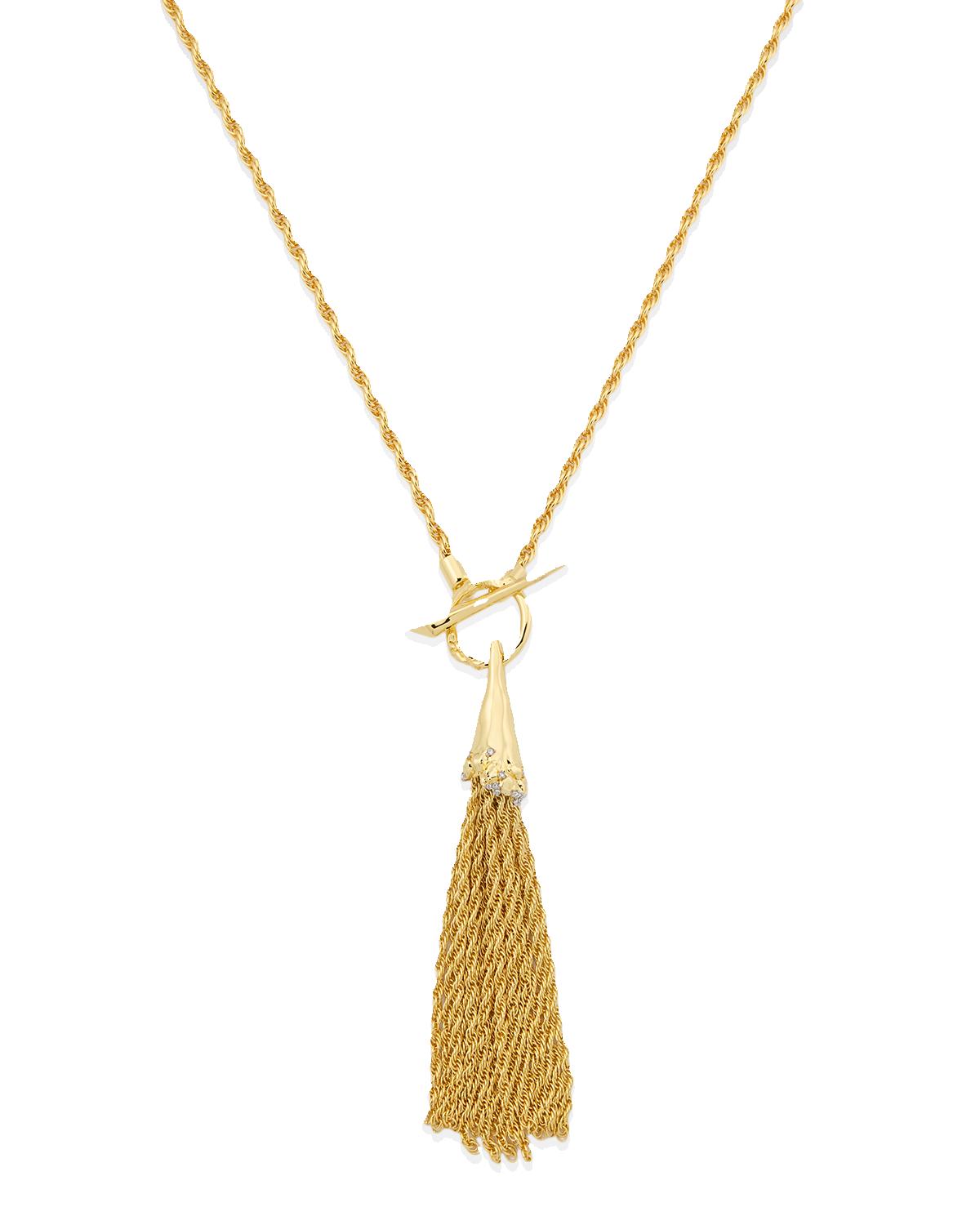 Brut Gold Long Tassel Necklace