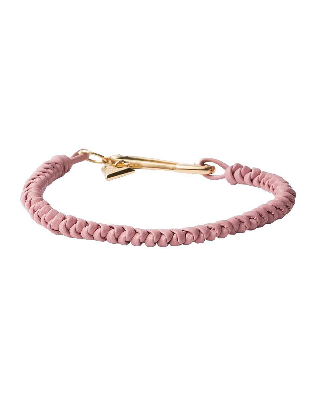 Braided Nappa Leather Bracelet with Metal Ornament
